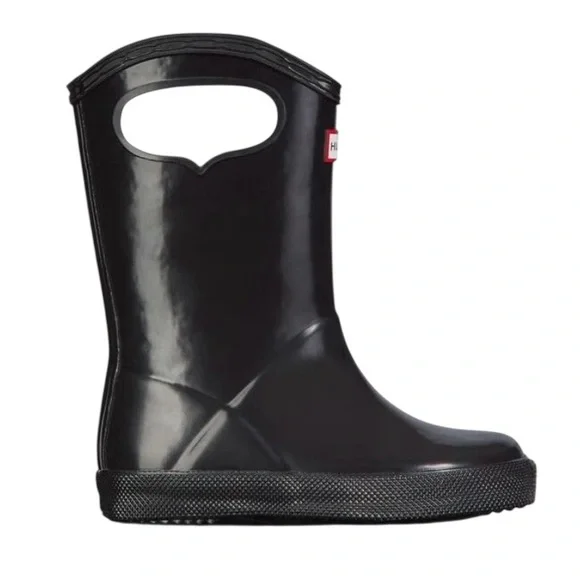 HUNTER Original First Classic Grab Handle Rain Boots | Kids | Black | Size US 5 - Picture 6 of 7